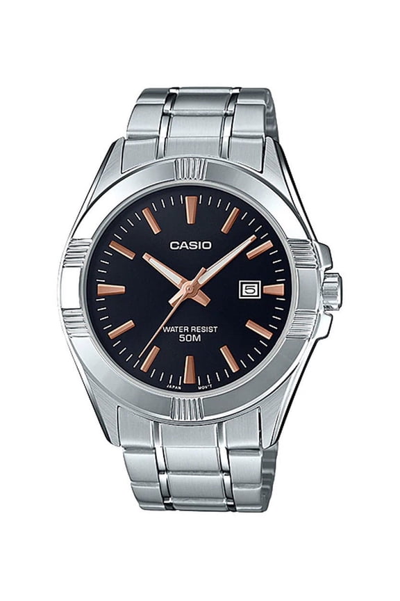 Mens Stainless Steel Analog Watch Black Dial - MTP-1308D-1A2V