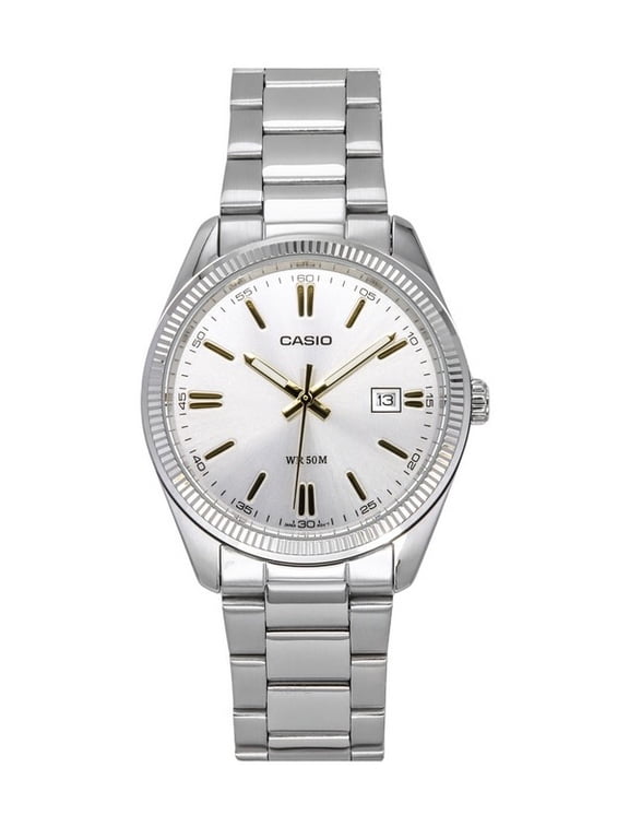 Men’s Silver Dial Analog Watch with Stainless Steel Bracelet -