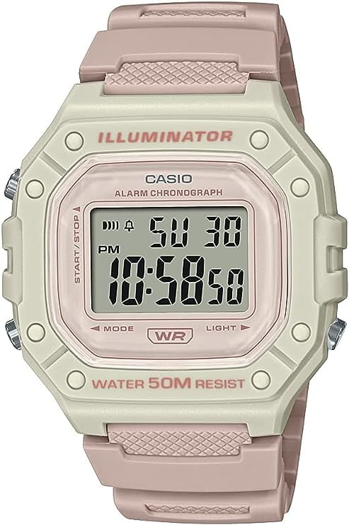 Casio Male 18 mm Wristwatch, Pink, (W-218HC-4A2V)