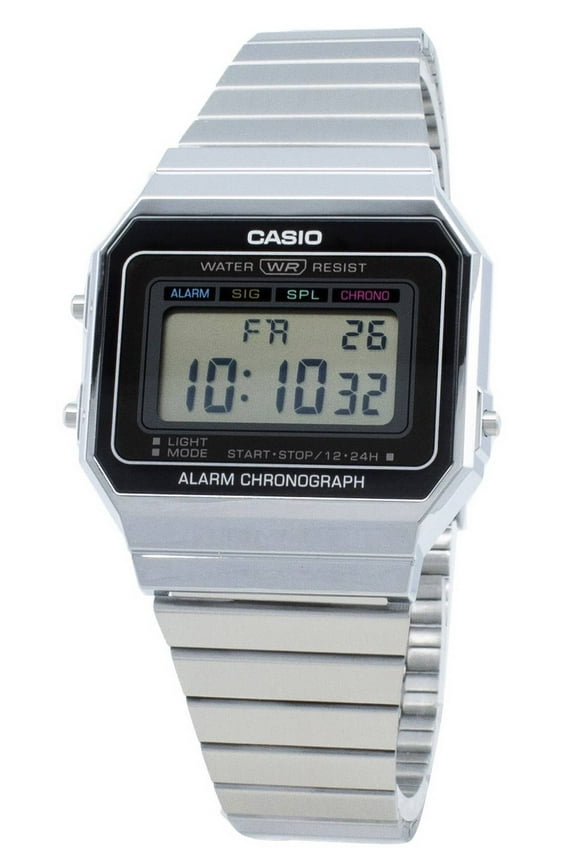 Male Plastic Wristwatch, Silver, (A700W-1A)