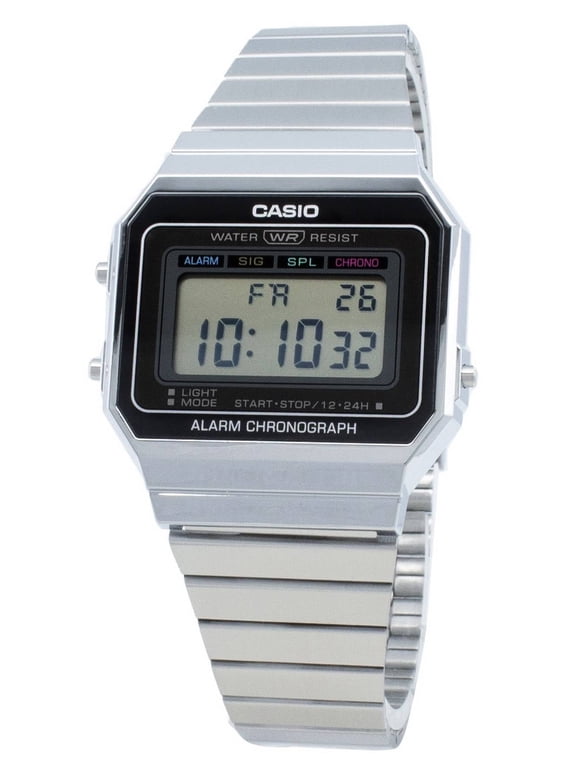 Male Plastic Wristwatch, Silver, (A700W-1A)