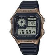 Casio Men's 10-Year Battery Japanese Quartz Watch with Resin Strap, Black, 21 (Model: AE-1200WH-5AVCF)