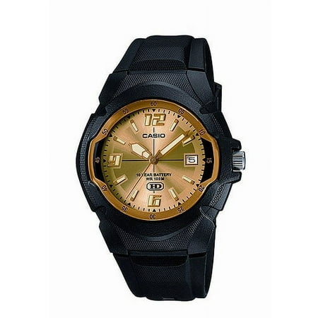 Casio Men's 10-Year Battery Sport Watch, Black/Gold MW600F-9AV