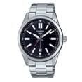 thumbnail image 1 of Casio Men's 22 mm Stainless Steel Casual Wristwatches, Black, MTP-VD02D-1E, 1 of 4