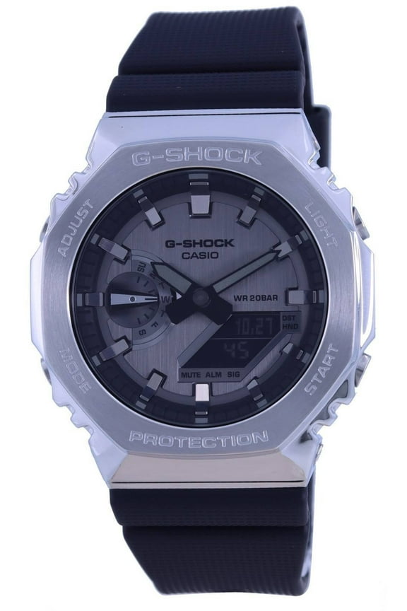 Men's 23 mm Metal Covered Analog Digital Resin Strap Quartz Wristwatch, Gray, GM-2100-1A