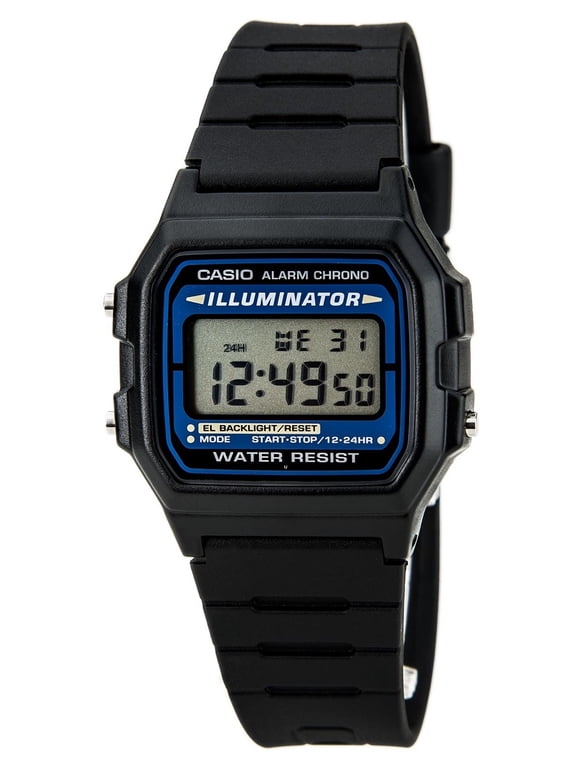 Men's 35mm Resin Digital Sport Wristwatch, Black, (F105W-1A)