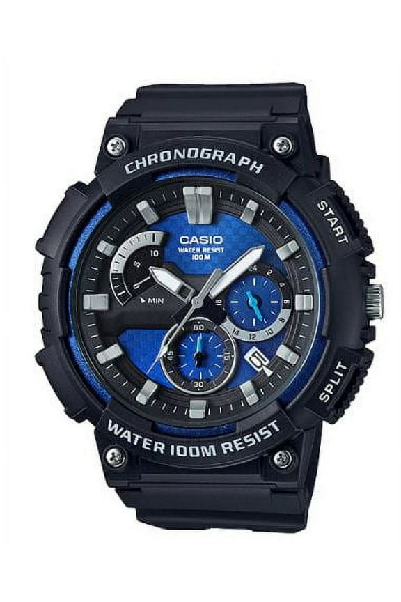 Men's 3D Dial Chronograph Watch, Black/Blue - MCW200H-2AV