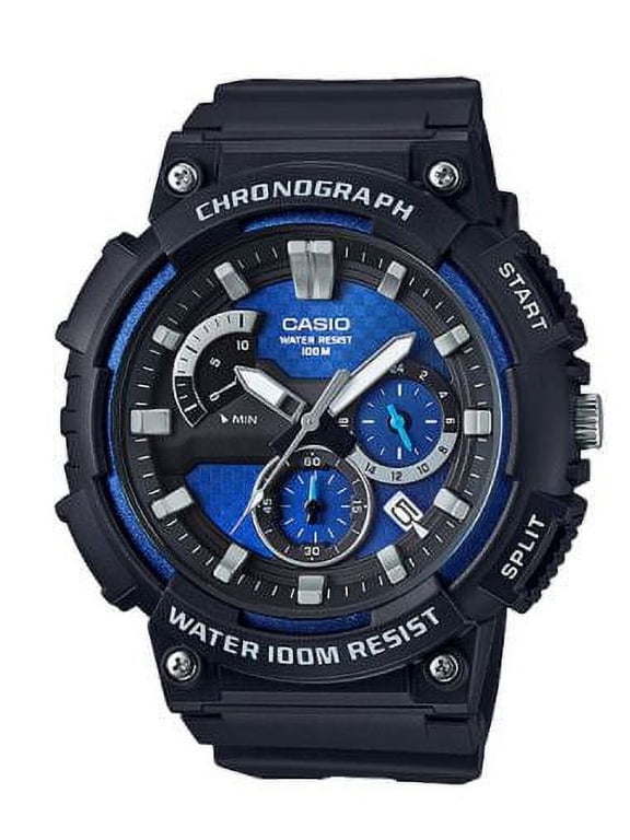 Men's 3D Dial Chronograph Watch, Black/Blue - MCW200H-2AV