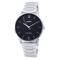 thumbnail image 1 of Casio Men's 46mm Stainless Steel Bracelet Wristwatch, Black (MTP-VT01D-1B), 1 of 5