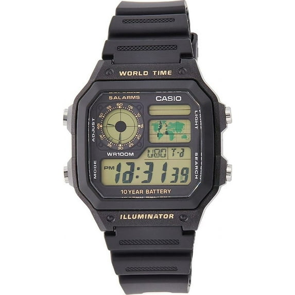 Casio Men's AE1200WH-1BV Black Resin Quartz Sport Digital Watch