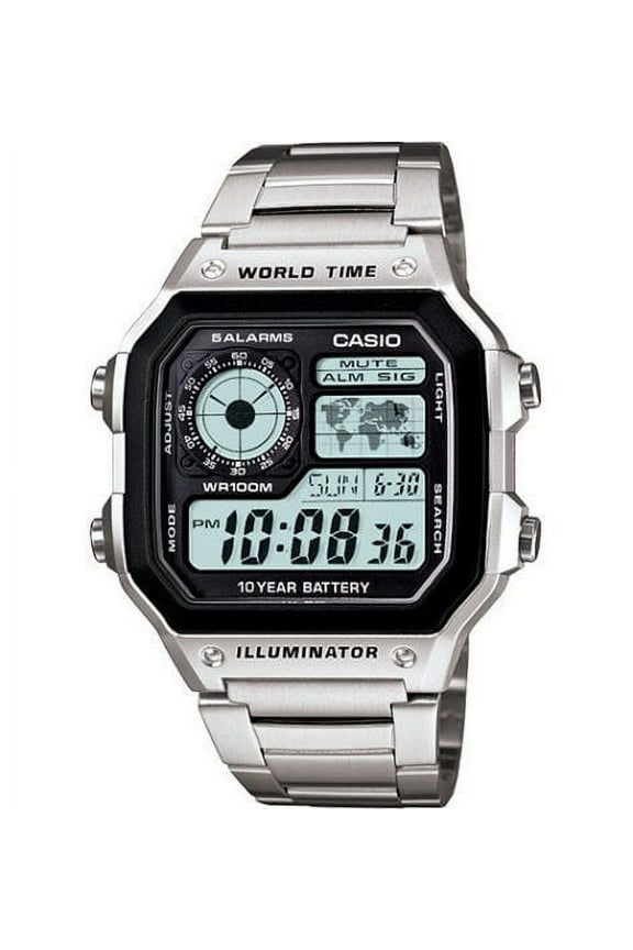 Men's AE1200WHD-1A Stainless Steel Digital Watch