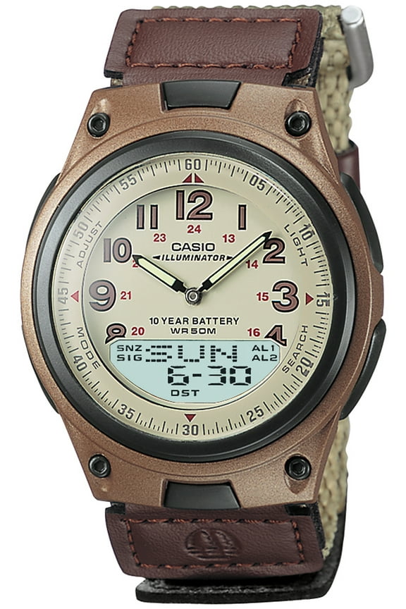 Men's AW80V-5BV World Time DataBank 10-Year-Battery Watch