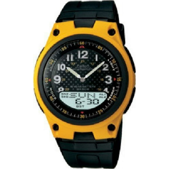 Casio Men's Ana-Digi Databank 10-Year Battery Watch, Black Resin Strap