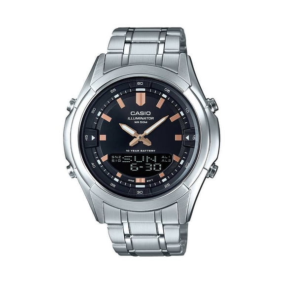 Casio Men's Analog-Digital Stainless Steel Bracelet Watch - AMW-840D-1ACVCF