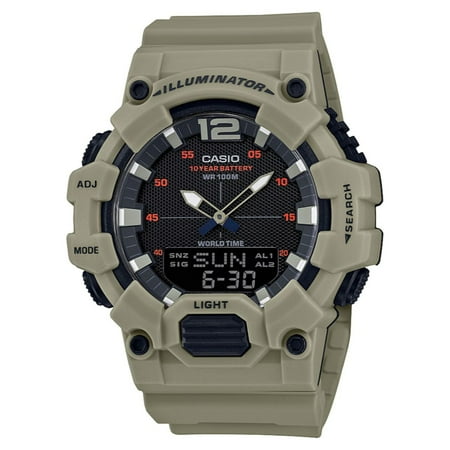 Casio Men's Analog-Digital World Time Watch, Beige - HDC700-3A3V