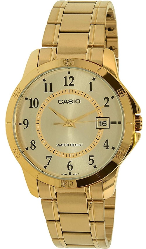 Casio Men's Analog Quartz Gold Tone Stainless Steel Watch MTPV004G-9B