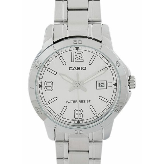 Casio Men’s Silver Dial Stainless Steel Bracelet Watch - LTP-V004D-7B2UDF