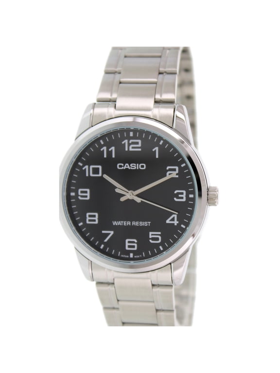 Men's Analog Quartz Water Resistant Silver Stainless Steel Watch MTPV001D-1B