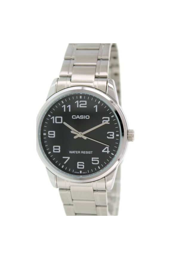 Men's Analog Quartz Water Resistant Silver Stainless Steel Watch MTPV001D-1B