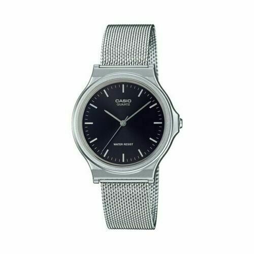 Casio Men's Analog Silver Stainless Steel Mesh Band Watch MQ24M-1E