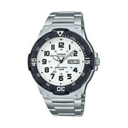 Casio Mens Analog Wristwatch, Black and Silver