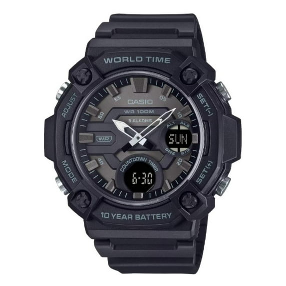 Casio Men's Black Analog-Digital 10-Year Battery Watch - AEQ-120W-1BVCF