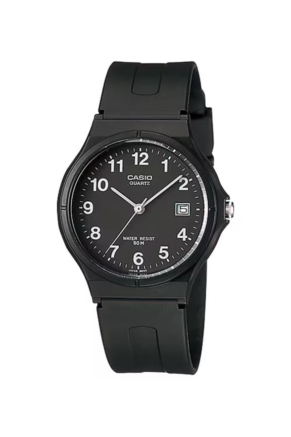Mens Black Dial Strap Analog Watch - MW-59-1BVDF