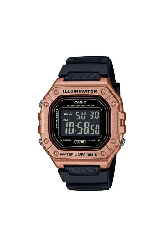 Men's Black Resin Strap Digital Sport Watch - W-218HM-5BV