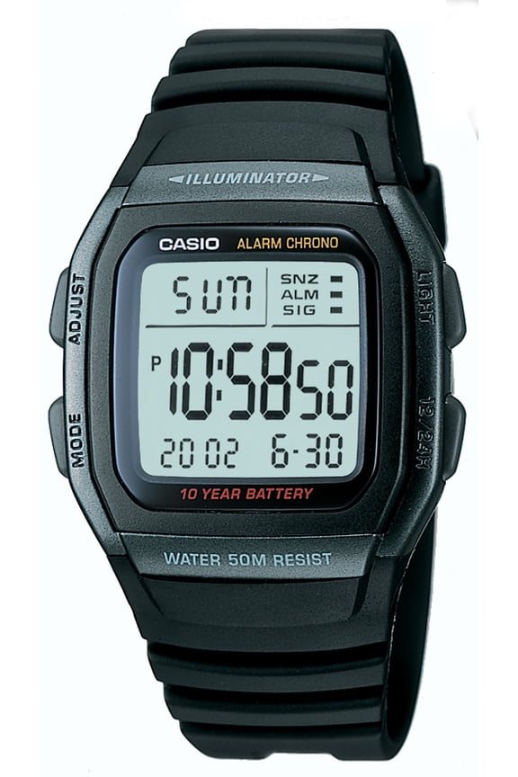 Men's Black Sport Digital Watch with Resin Strap W96H-1BV