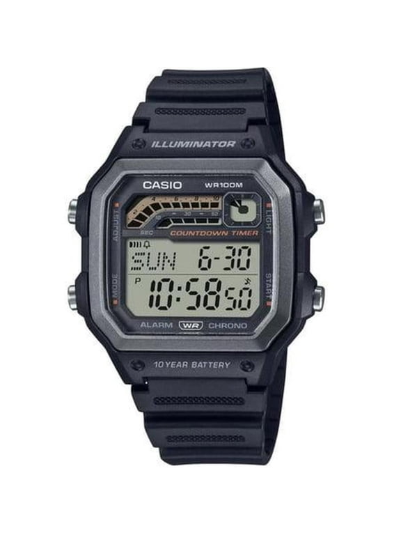 Men's Black Sports Timer Digital Watch WS1600H-1AV