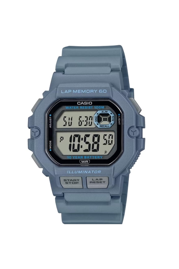 Men's Blue 60-Lap Memory Sport Digital Watch - WS-1400H-2AVCF