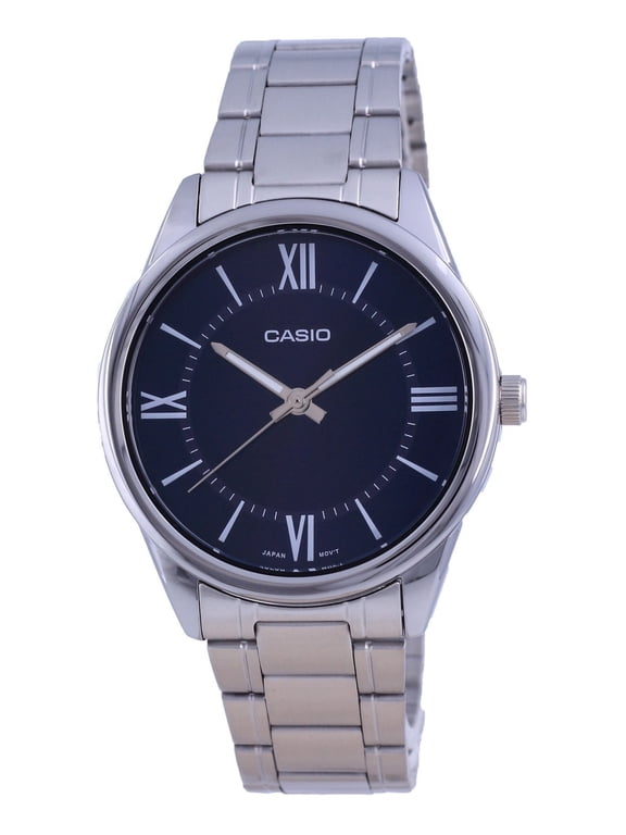 Mens Blue Dial Analog Watch with Stainless Steel Bracelet - MTP-V005D-2B5UDF