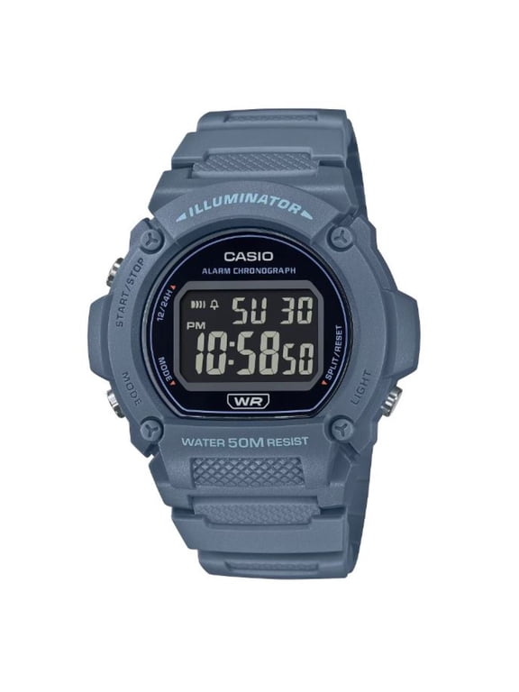Men's Blue Digital Resin Strap Sport Watch with Black Dial W219HC-2BV