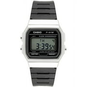 Casio Mens Casual Digital Black Resin Sport Watch, Silver Case F91WM-7A