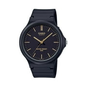 Casio Mens Classic Analog Watch, Black/Gold Accents - MW240-1E2V