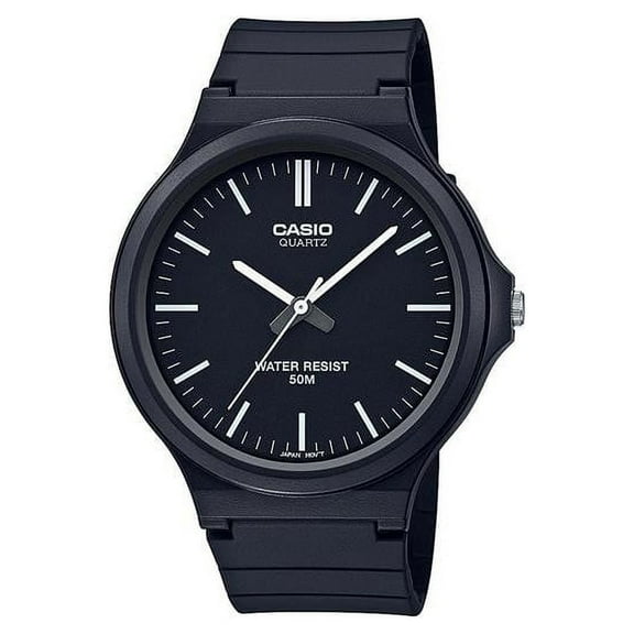 Casio Men's Classic Analog Watch, Black/White Accents - MW240-1EV