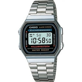 Casio A158W 1 Men s Classic Stainless Steel Water Resistant Digital Wrist Watch with LED Light and Auto Calendar Walmart