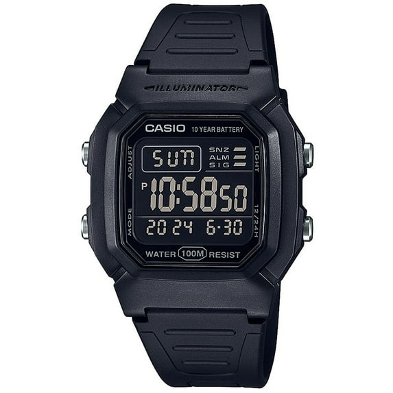 Casio Men's Classic Digital Quartz 100m Black Resin Watch W800H-1BV
