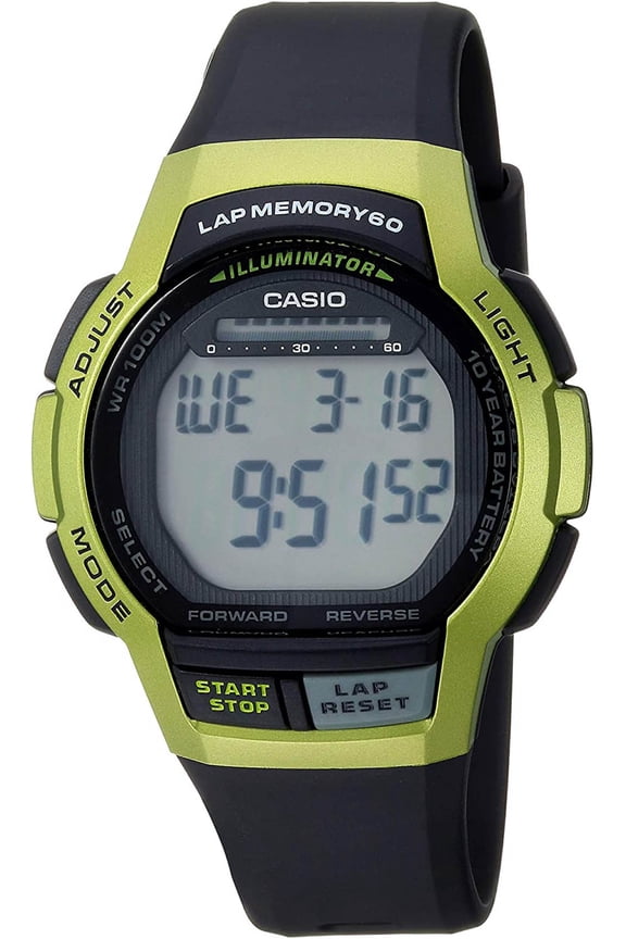 Men's Classic Digital Quartz 100m Black Resin Watch WS1000H-3AV