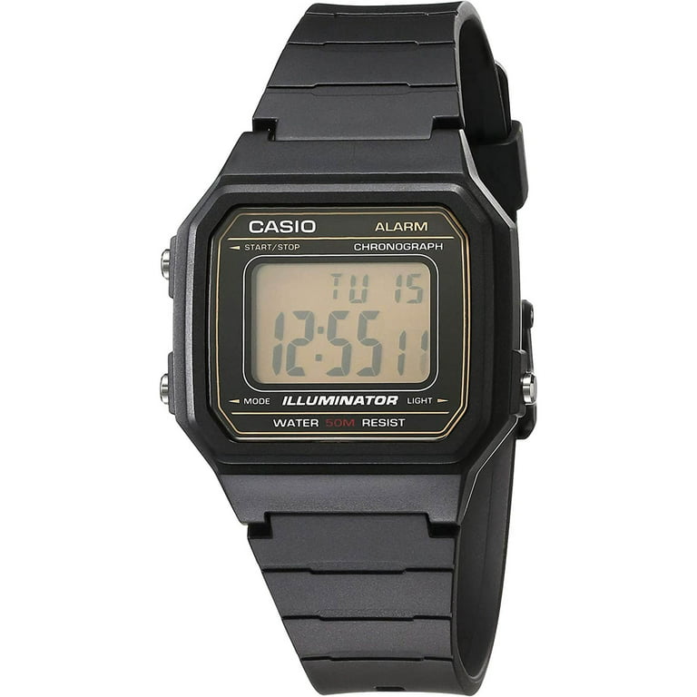 Casio Men's Classic Digital Quartz 7-Yr Battery Black Resin Watch - Walmart.com