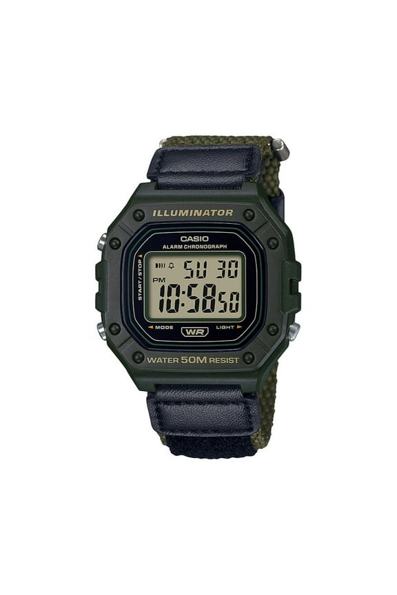 Men's Classic Digital Quartz Green Resin/Nylon Watch W218HB-3AV