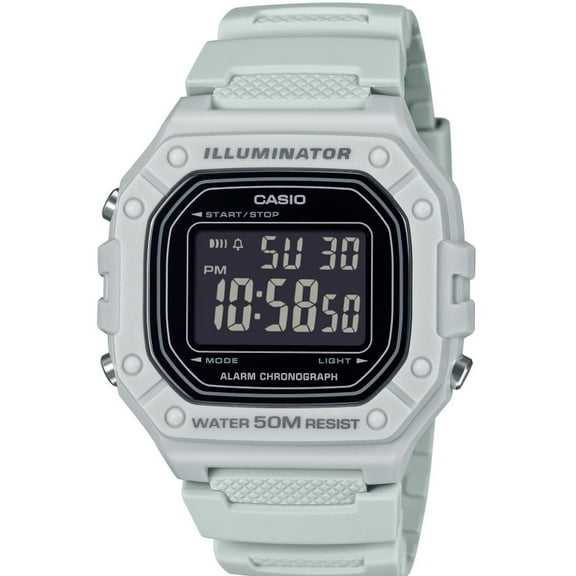 Casio Men's Classic Digital Quartz Light Gray Watch - W-218H-8BVCF