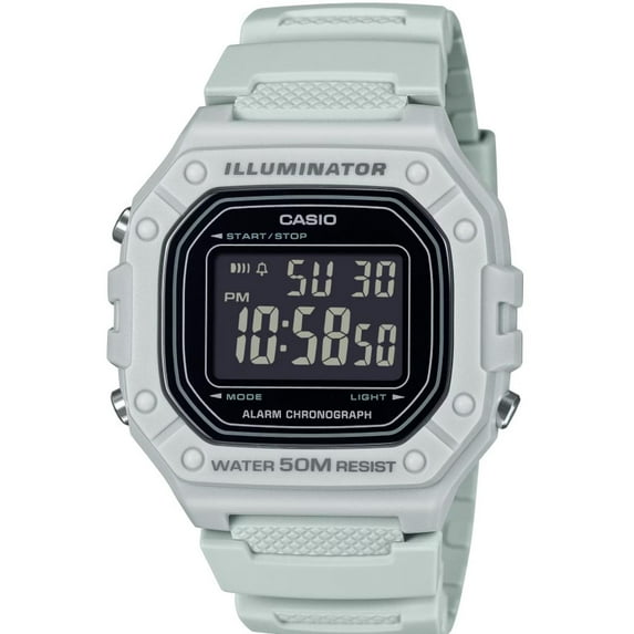 Casio Men's Classic Digital Quartz Light Gray Watch - W-218H-8BVCF