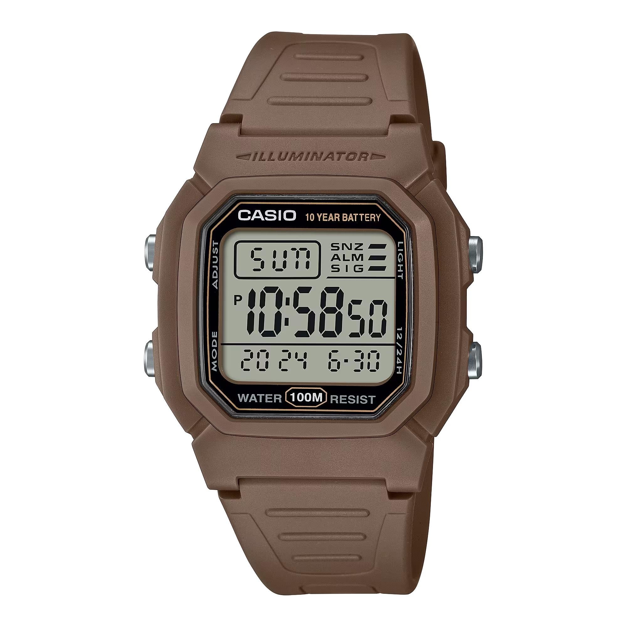 Casio Men s Classic Digital Sport Watch with Brown Resin Strap W 800H 5AVCF