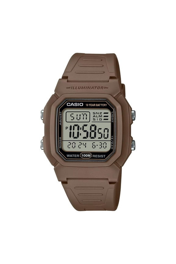 Men's Classic Digital Sport Watch with Brown Resin Strap - W-800H-5AVCF