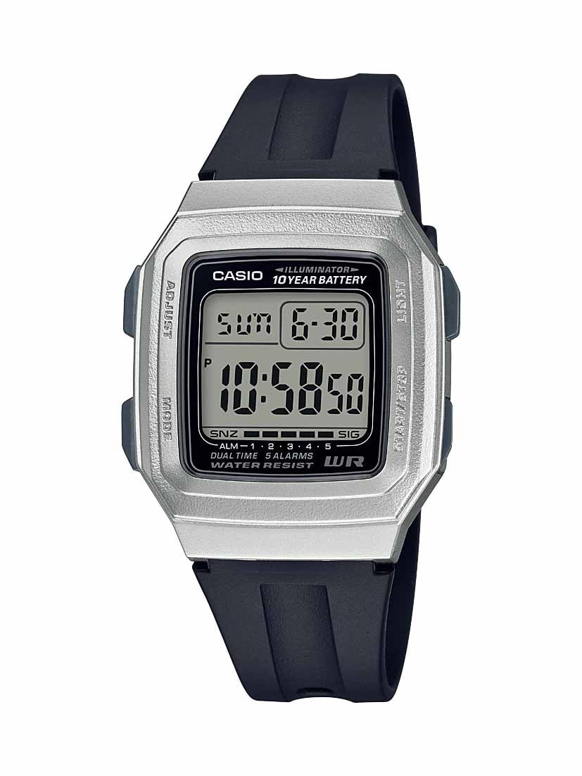 Casio Men's Classic Digital Watch, Silver Tone Metallic Case F201WAM-7A