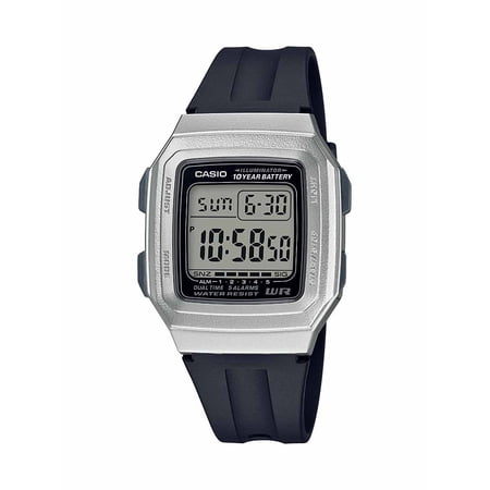 Casio Men's Classic Digital Watch, Silver Tone Metallic Case F201WAM-7A