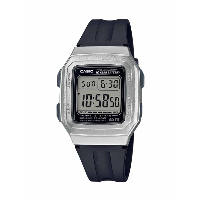 Casio Men's Classic Digital Watch, Silver Tone Metallic Case F201WAM-7A
