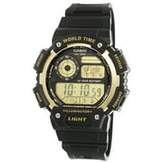 Casio Mens Classic Digital World Time Watch, Black/Gold - AE1400WH-9AV