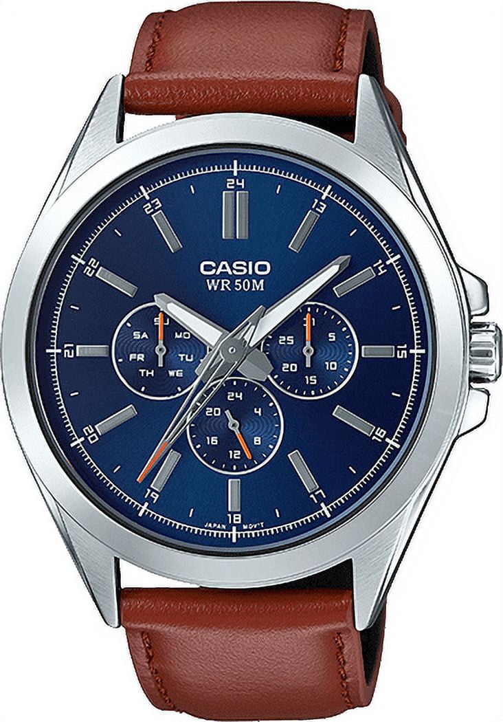 Casio Men s Classic Multi Hand Leather Strap Watch Italy Ubuy